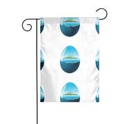Décoration de jardin Drapeau de jardin 30,5 x 45,7 cm WHJSSF Mettez l'océan dans un œuf Image épaisse et résistante à l'usure pour pots de fleurs de jardin et pelouses