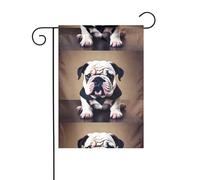Décoration de jardin drapeau de jardin 30,5 x 45,7 cm WHJSSF mignon bulldog chiot motif épais et résistant à l'usure pour pots de fleurs et pelouses de jardin