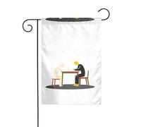 Décoration de jardin drapeau de jardin 30,5 x 45,7 cm WHJSSF silence image épaisse et résistante à l'usure pour pots de fleurs de jardin et pelouses