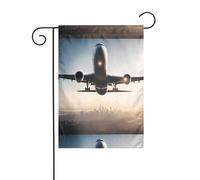 Décoration de jardin drapeau de jardin 30,5 x 45,7 cm WHJSSF super grand avion image épaisse et résistante à l'usure pour pots de fleurs de jardin et pelouses