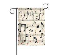Décoration de jardin drapeau de jardin 30,5 x 45,7 cm WHJSSF thème musical clefs image épaisse et résistante à l'usure pour pots de fleurs de jardin et pelouses