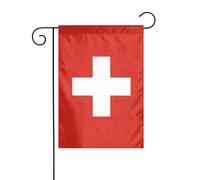 Décoration de jardin Drapeau de jardin WHJSSF 30,5 x 45,7 cm Image du drapeau suisse épais et résistant à l'usure pour pots de fleurs et pelouses de jardin