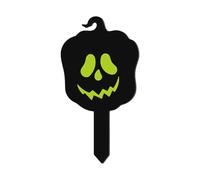 Décoration de jardin en acrylique avec éclairage - Différents visages de citrouille - Décoration d'Halloween lumineuse pour extérieur, véranda, jardin, cour, tous les styles inclus (Black3, 20 cm)