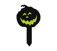 Décoration de jardin en acrylique avec éclairage - Différents visages de citrouille - Décoration d'Halloween lumineuse pour extérieur, véranda, jardin, cour, tous les styles inclus (Black1, 20 cm)