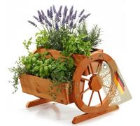 Décoration de jardin en bois pour pot de fleurs avec wagenräder 44 cm x 42 x 40 cm cm l x h)
