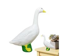 Décoration de jardin en forme de canard en résine | Statue | Ornements sculptés | Grandes statues d'oies blanches | Jolies statues d'extérieur pour cour, pelouse, terrasse ou décoration