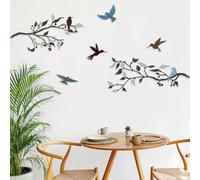 Décoration de jardin en métal oiseau Wall Art Set oiseaux métalliques vivants sur la décoration suspendue murale de branche Idéal pour le jardin intérieur et extérieur ou la décoration de la maison