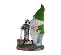 Décoration de jardin en résine avec nain à énergie solaire pour décoration elfe, pour cour, patios et éclairage d'ambiance de jardin (C)