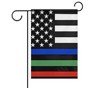 Décoration De Jardin Héros Des Policiers Et Pompiers Américains Durable Drapeau Double Face Bannière De Cour Pour Ferme D'Intérieur Fête 12X18 Inch