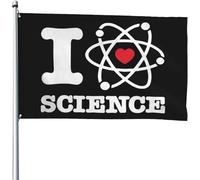 Décoration De Jardin J'Aime Les Sciences Amusant Bannière Double Face Drapeau Décoratif Pour Vacances Balcon Fête 3X5 Ft