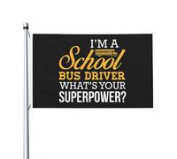 Décoration De Jardin Je Suis Chauffeur Scolaire. Quel Est Votre Super-Pouvoir ? Double Face Drapeau Imperméable Bannière Décorative Pour Porche Maison Fête 3X5 Ft