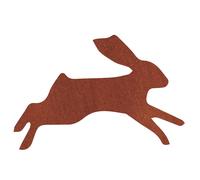 DÉCORATION DE JARDIN LAPIN EN ACIER CORTEN, PATINÉ, FIGURINE GRAND LAPIN