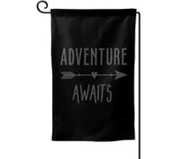Décoration De Jardin L'Aventure Vous Attend Arrow Suspendre Drapeau De Jardin Double Face Bannière De Cour Pour Extérieure Vacances Bureaux 12X18 Inch