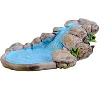 Décoration de jardin miniature bleue pour piscine d'eau - Style manoir européen antique Mini étang Paysage Ornement pour maison de poupée village et artisanat extérieur