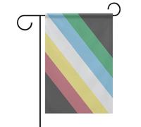 Décoration De Jardin Mois de la fierté des personnes handicapées Bannière | de Cour 12x18 Inch Double Face Drapeau de Bienvenue UV Fade RéSistant Bannière pour D'Intérieur Vacances Ferme