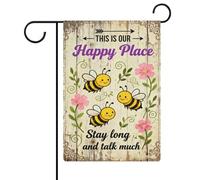 Décoration De Jardin Mon endroit préféré Bannière de Cour 12x18 Inch | Double Face Drapeaux Décoratif Suspendre Bannière décorative pour Fête Pelouse Bureaux