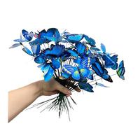 Décoration de jardin papillon 3D, 25,4 cm en PVC pour extérieur, décoration de jardin à tête secouante pour gâteau, bouquet, mur, pelouse, allée, pot de fleurs, parterre et décoration de cour (50