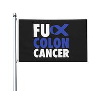 Décoration De Jardin Putain de cancer du côlon Bannière de Cour Pelouse | 3x5 FT Double Face Drapeau décoratif de Jardin UV Fade RéSistant Bannière pour Balcon Fête