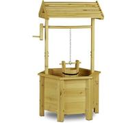 Décoration de jardin - Relaxdays - Puit en bois - Seau et manivelle - Dimensions 82x47x41 cm - Marron