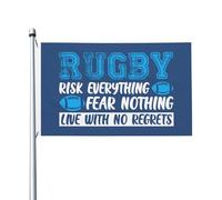 Décoration De Jardin Rugby : Tout Risquer, Ne Rien Craindre, Vivre Sans Regrets Durable Bannière Décorative Imperméable Drapeau Décoratif De Jardin Pour Intérieur Balcon Porche 3X5 Ft