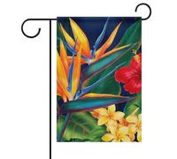 Décoration de jardin saisonnière « Fleurs, Oiseaux, Paradis tropical, Hawa - Drapeau de jardin