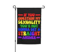 Décoration De Jardin Si Vous Mettez En Doute Ma Sexualité Uv Fade Résistant Drapeaux Décoratif Imperméable Bannière Pour Porche Fête Extérieure 12X18 Inch