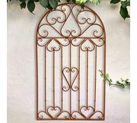 Décoration de jardin, tenture murale d'extérieur, style portail de jardin, métal bronze, H 100 cm