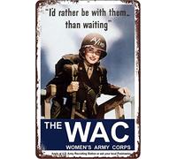 Décoration de jour commémorative de la Seconde Guerre mondiale recrutement du corps de l'armée des États-Unis Rejoignez le WAC Militaire Femme Soldat Jour de l'indépendance Printemps 30,5 x 20,3 cm