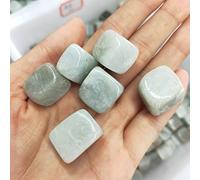 décoration de la chambre Aigue-marine naturelle petite forme carrée bleu pierre dégringolée cristal graviers bijoux Feng Shui cristal naturel (Size : 500g)