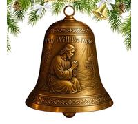 Décoration de la Cloche de Noël catholique - Ornement de Suspension Religieuse Vintage, Cloche de prière commémorative | 1PC Metal avec scène Symbolique chrétienne, Ornement de Vacances spiritue