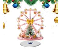 Décoration de la grande roue de Noël 2D - Pièce maîtresse de Noël pivotante avec conception d'arbre de Noël LED pour fête d'hiver Table de mariage Cheminée Plateau multi-niveaux, décoration de Noël