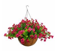 Décoration de la maison en tissu de soie artificielle à faire soi-même, chaîne à suspendre, panier de salon, jardin, décoration de mariage, eucalyptus magnolia (rose,grand panier)