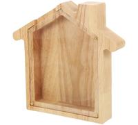 Décoration de la Maison Étoile Tirelire Ornement Modélisation Enfants Jouet Rangement Organisateur en Bois Enfant for Garçons(18X17.3X3CM)