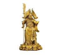 Décoration de la Maison Feng Shui Guan YU Laiton Guan Gong Dieu de la Richesse GuanYu Statue Guan Gong Dragon Modèle Dieu Feng Shui Collection Décoration d'intérieur 7,1