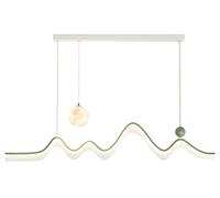 Décoration de la maison Lampe à suspension LED moderne Longue bande Lustre linéaire Vague Lumière Impression 3D Boule de lune Minimalisme Vert Noir Éclairage Plafond blanc Lampe à suspension pour