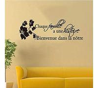 Décoration de la maison Stickers muraux Citations Français Citations célèbres Stickers Famille Art Mural Salon Maison 20x68 cm