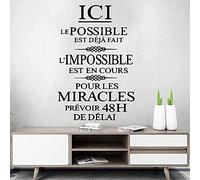 Décoration de la maison Stickers muraux Stickers intérieurs Cartoon Anime Français Citations DIY57cmx84cm