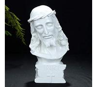 Décoration de la Maison Tête Statue Sculptures Jésus Christ Cadeau Figure Statuette Céramique Catholique Figurine Sacrée Maître Artisanat Ornement Sculpture Porcelaine Blanche Dieu Ornements