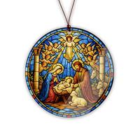 Décoration de la naissance de Jésus, décoration de crèche de Noël pour arbre de vacances, crèche Marie Joseph et bébé Jésus, cadeaux religieux pour chrétien et famille, souvenir de Noël à suspendre