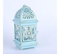 Décoration de lanternes de bougies, For bougies lanternes décoratives style rétro lanterne à bougie en verre en fer forgé, design creux, bougie for décoration intérieure et extérieure(C)