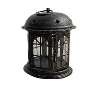 Décoration de lanternes de bougies, Lanternes à bougies décoratives, lanternes à bougies, lanterne suspendue vintage en métal, lanternes de jardin, for bougies, for intérieur(Black With Gold)