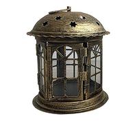 Décoration de lanternes de bougies, Lanternes à bougies décoratives, lanternes à bougies, lanterne suspendue vintage en métal, lanternes de jardin, for bougies, for intérieur(Black With All Gold)