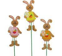 Décoration de lapin avec œuf 12cm, set de 15 pièces pour décoration de plantes, Pâques
