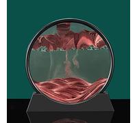 Décoration de l'art du sable en mouvement, Cadre de sable fluide dynamique 3D en verre rond avec mouvement de mouvement, cadre d'art de sable en mouvement rond, mouvement liquide d'art de sable(F,7IN)