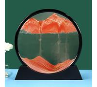 Décoration de l'art du sable en mouvement, Cadre de sable fluide dynamique 3D en verre rond avec mouvement de mouvement, cadre d'art de sable en mouvement rond, mouvement liquide d'art de sable(E,12IN
