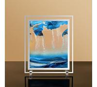 Décoration de l'art du sable en mouvement, Image d'art de sable en mouvement Paysage naturel sensoriel 3D Peinture de sable fluide Double, Art de sable en mouvement de bureau
