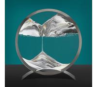 Décoration de l'art du sable en mouvement, Image d'art de sable en mouvement, sablier 3D Paysage de sable de la mer profonde Paysages de sable de la mer profonde 3D en verre rond for la décoration de