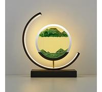 Décoration de l'art du sable en mouvement, Lampe Sands Of Time, image d'art de sable en mouvement, verre rond 3D, paysage de sable de la mer profonde, affichage en mouvement, cadre de sable fluide ave