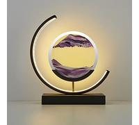 Décoration de l'art du sable en mouvement, Lampe Sands Of Time, image d'art de sable en mouvement, verre rond 3D, paysage de sable de la mer profonde, affichage en mouvement, cadre de sable fluide ave