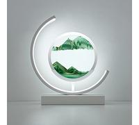 Décoration de l'art du sable en mouvement, Lampe Sands Of Time, image d'art de sable en mouvement, verre rond 3D, paysage de sable de la mer profonde, affichage en mouvement, cadre de sable fluide ave
